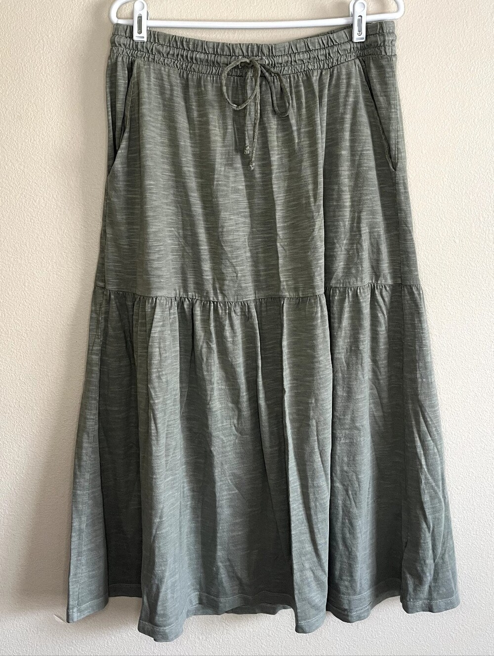 Women's Gap Green Midi Pull On Skirt, Size L